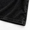 Vintage washed black T-shirt hem stitching detail