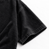 Vintage washed black T-shirt sleeve stitching detail