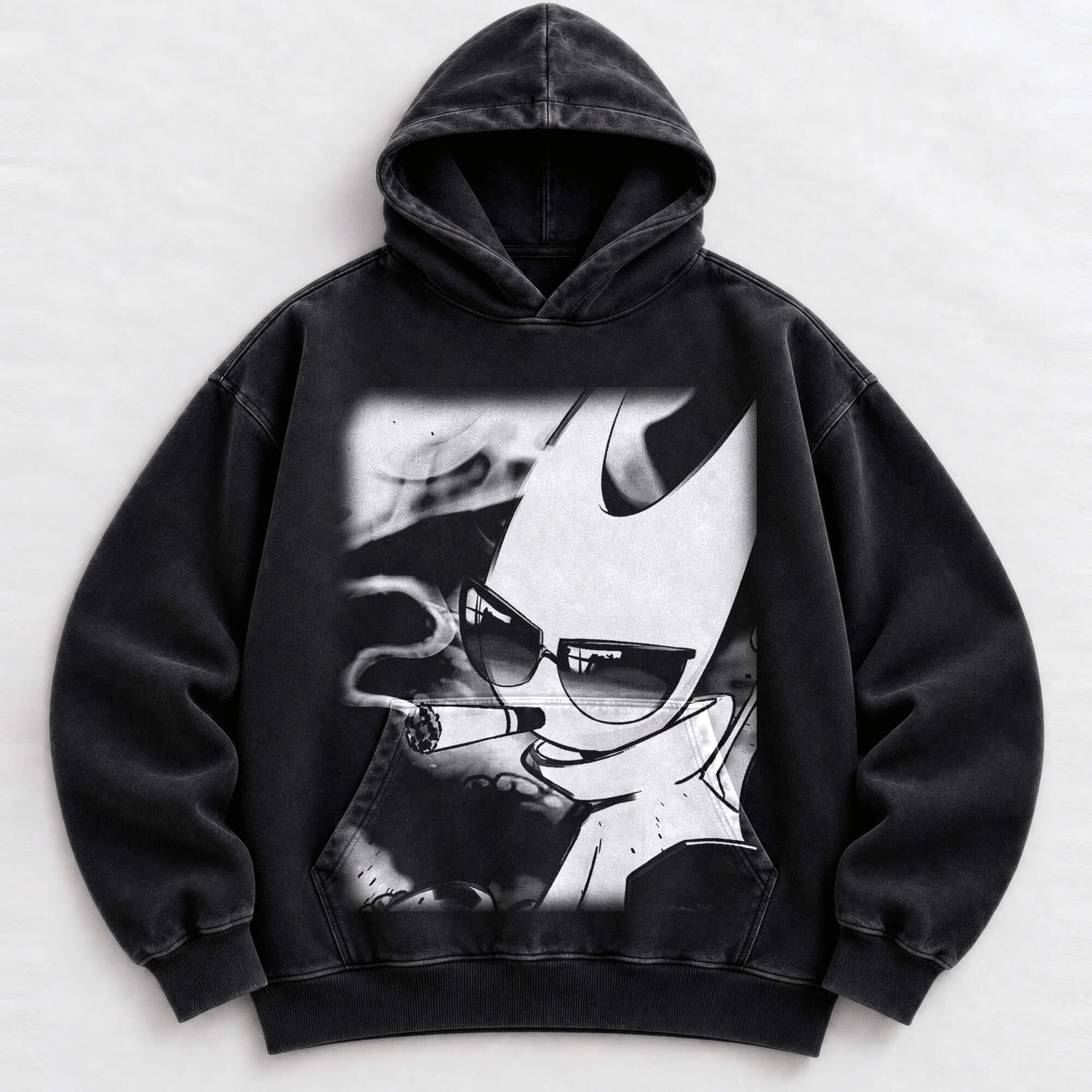 HK-04-H Dark manga graphic hoodie streetwear