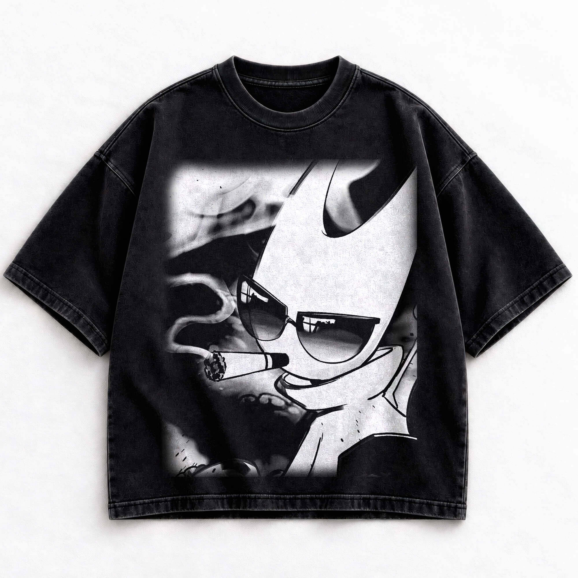 Noir manga vintage washed graphic shirt