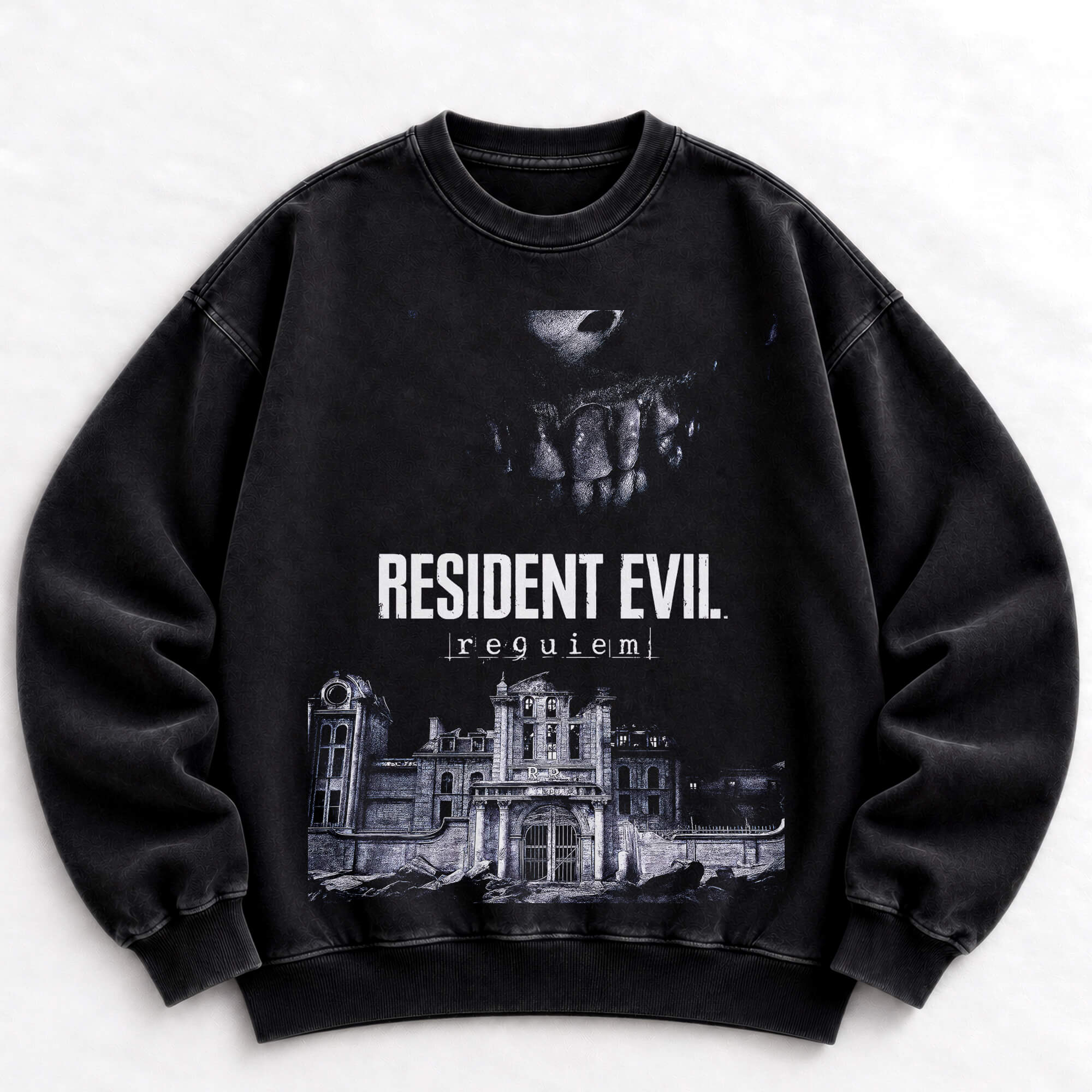 Resident Evil Requiem vintage washed crewneck sweatshirt