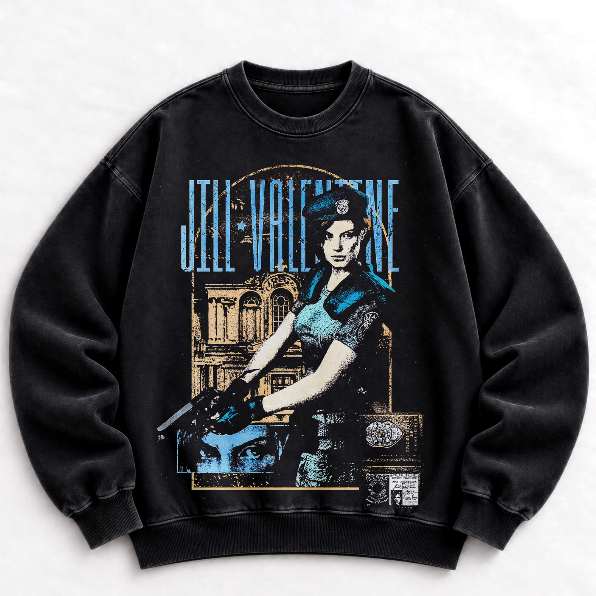Jill Valentine Resident Evil 3 vintage washed crewneck sweatshirt