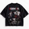 Leon Kennedy Grace Ashcroft Resident Evil 9 vintage washed black t-shirt