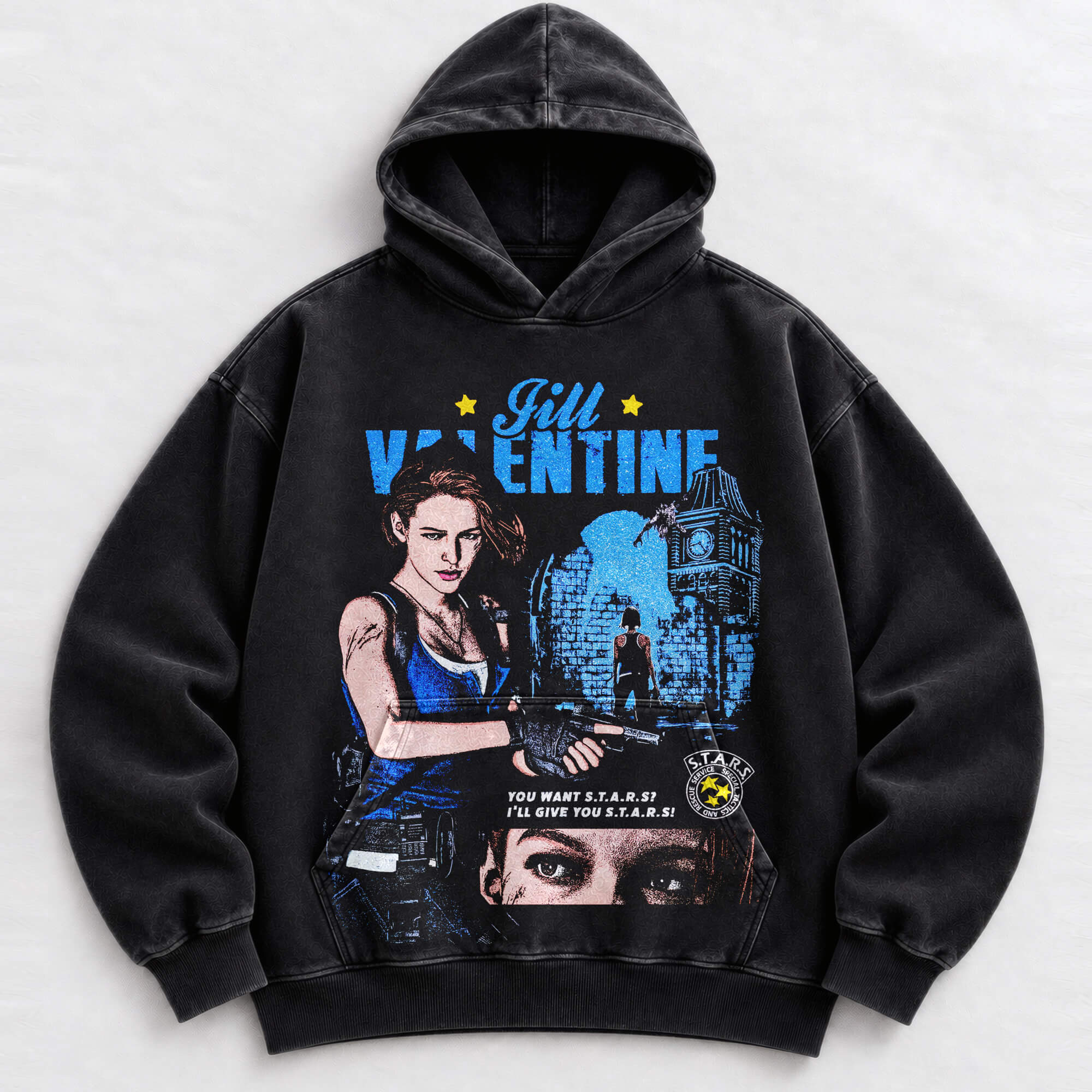 Jill Valentine Resident Evil vintage washed hoodie