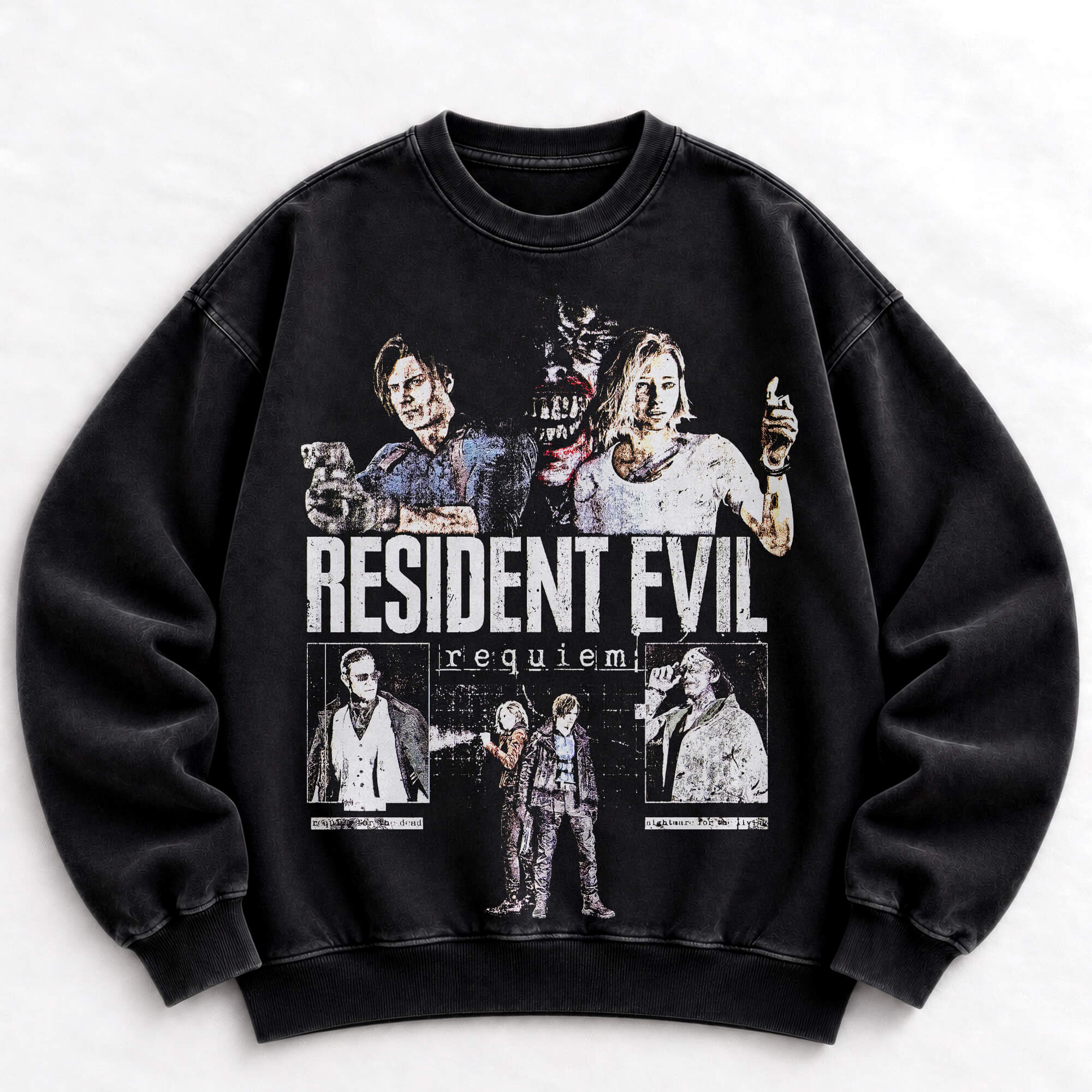 Resident Evil Requiem vintage washed crewneck sweatshirt