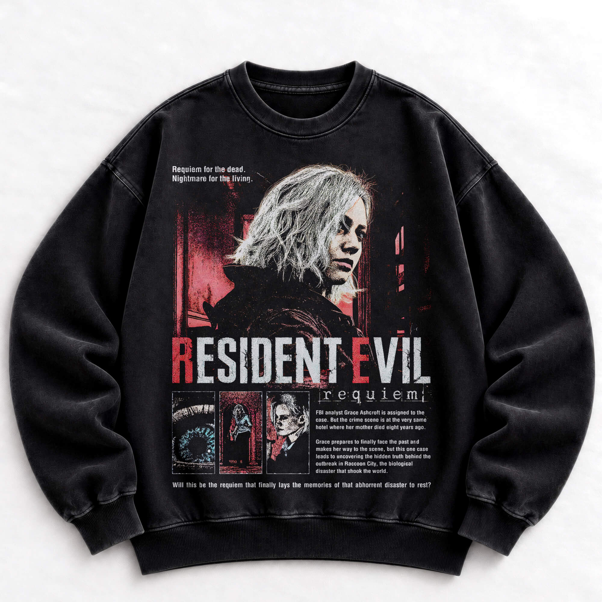 Grace Ashcroft Resident Evil Requiem vintage washed crewneck sweatshirt