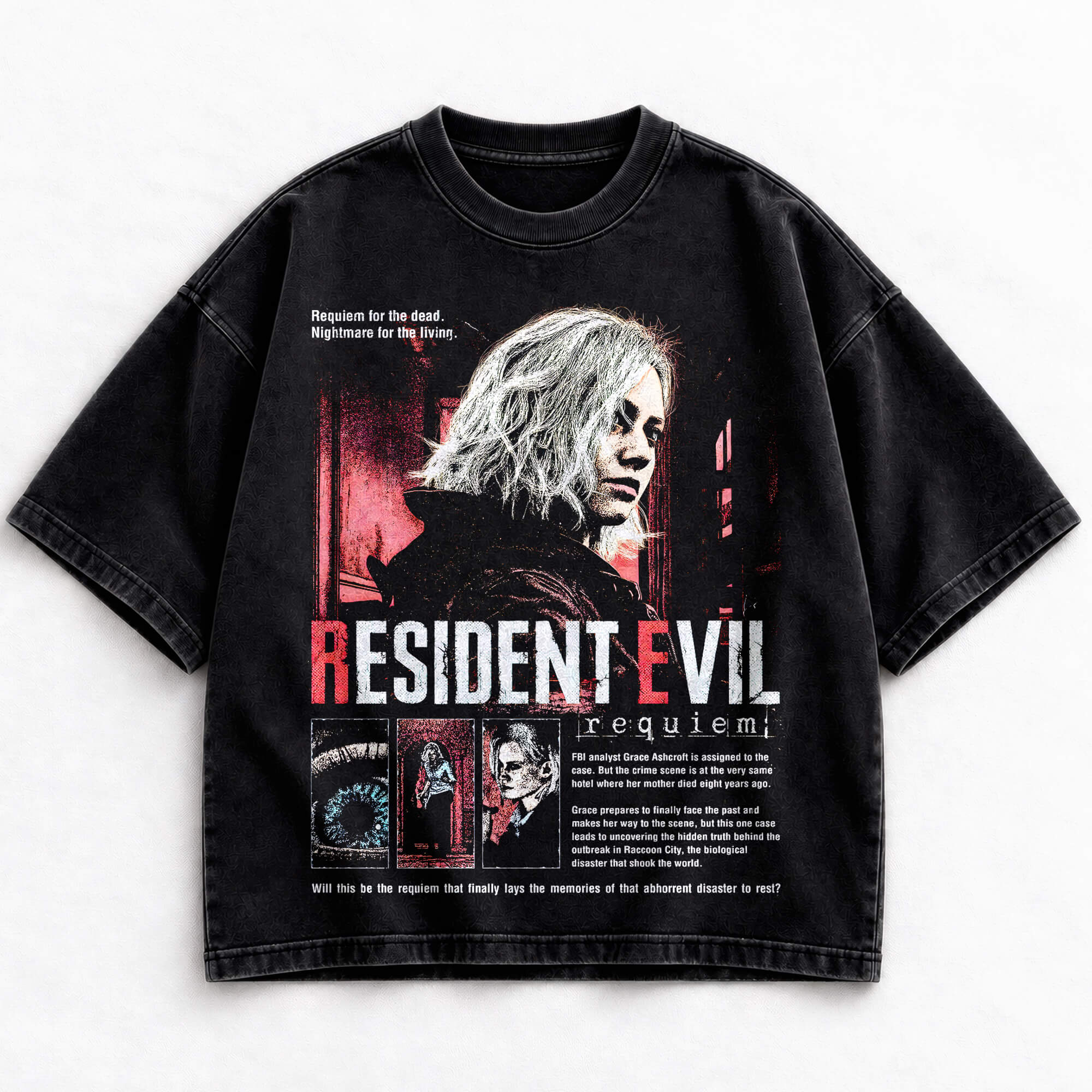 RE-14-T Grace Ashcroft Resident Evil Requiem vintage washed shirt