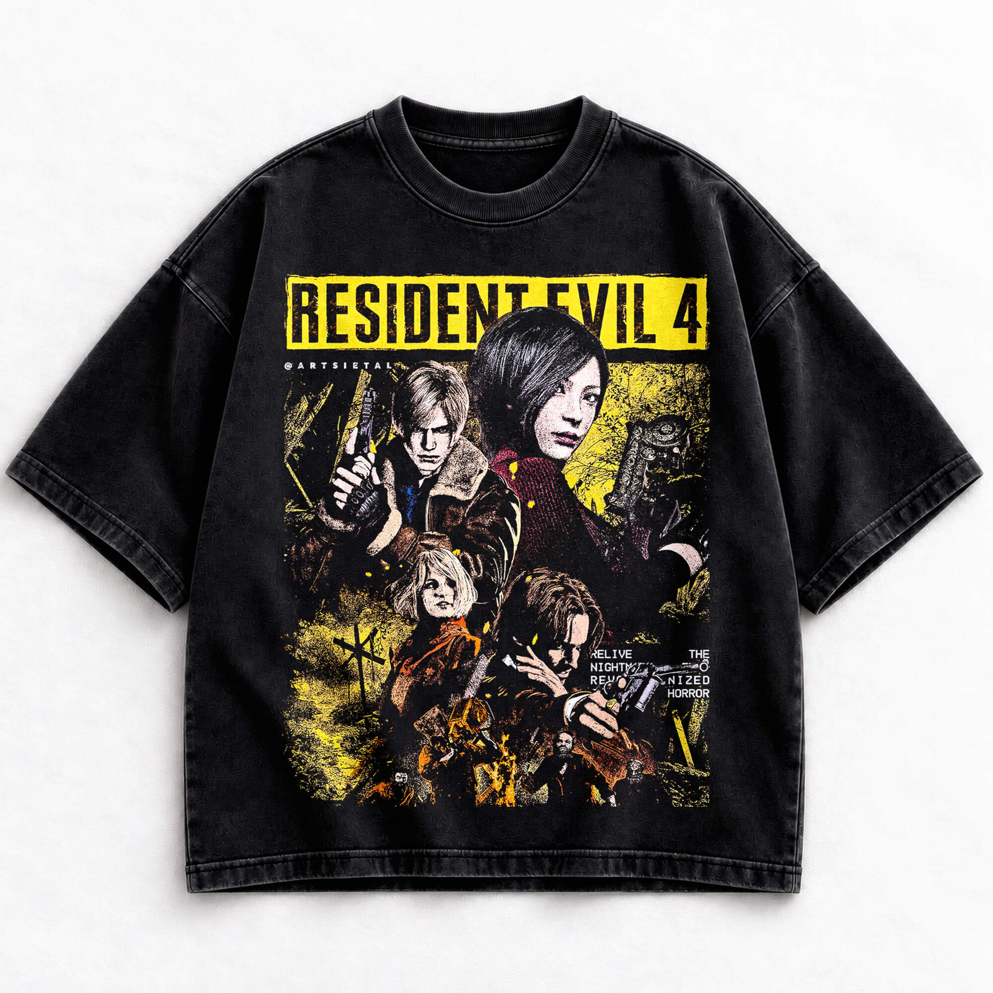 Resident Evil 4 Leon Kennedy Ada Wong vintage washed shirt