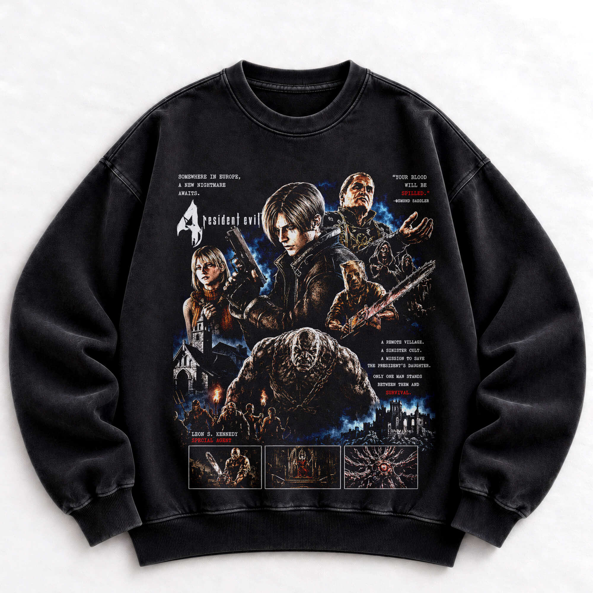 Resident Evil 4 Leon Kennedy vintage crewneck sweatshirt