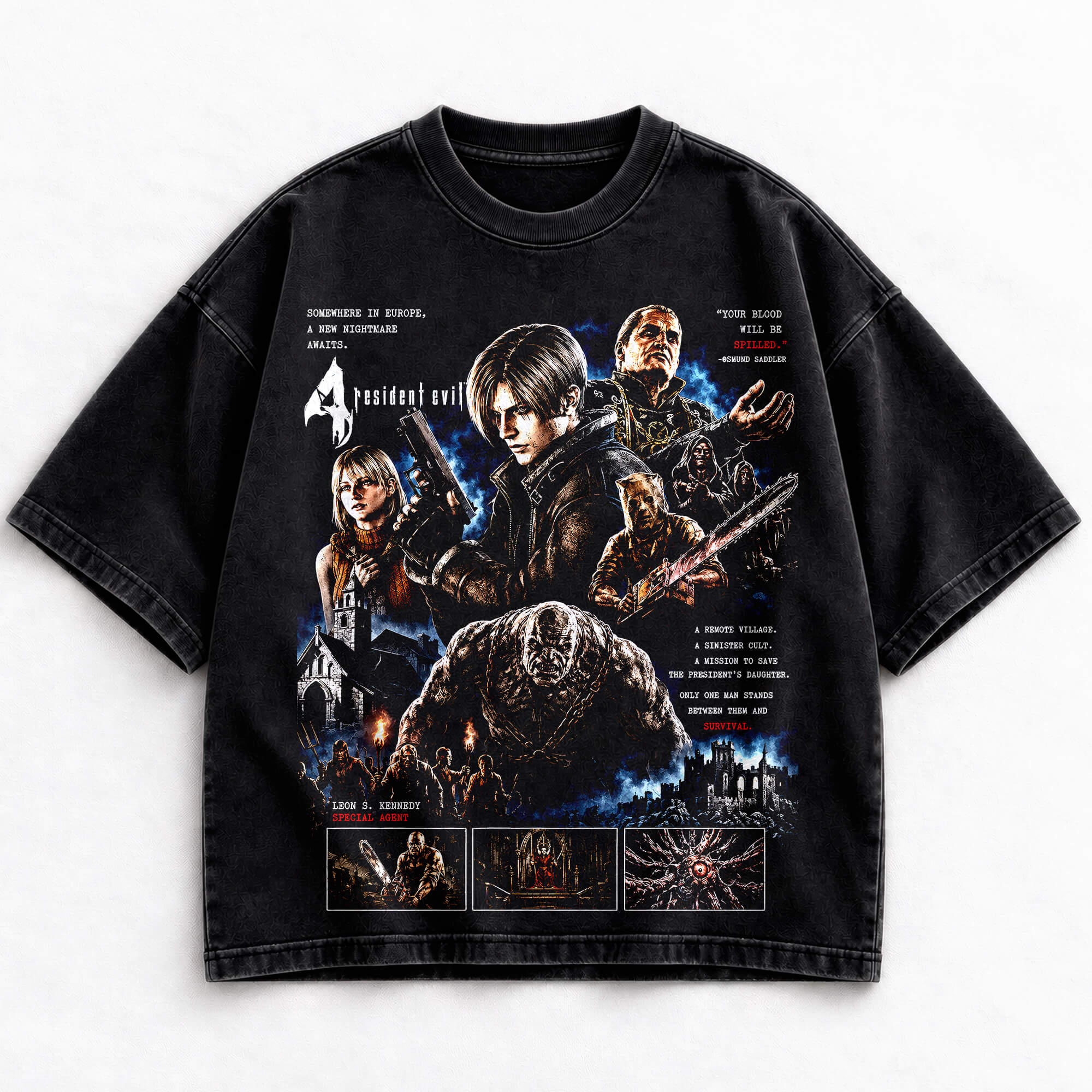 Resident Evil 4 Leon Kennedy vintage washed shirt