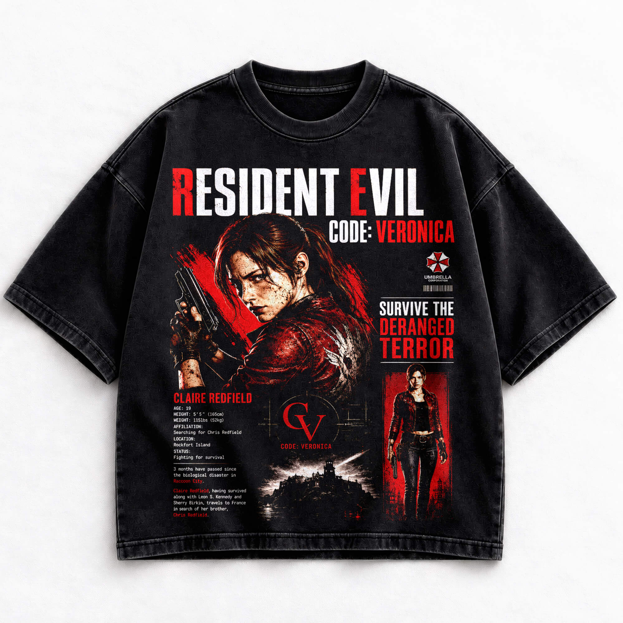 Claire Redfield Resident Evil Code Veronica vintage washed shirt