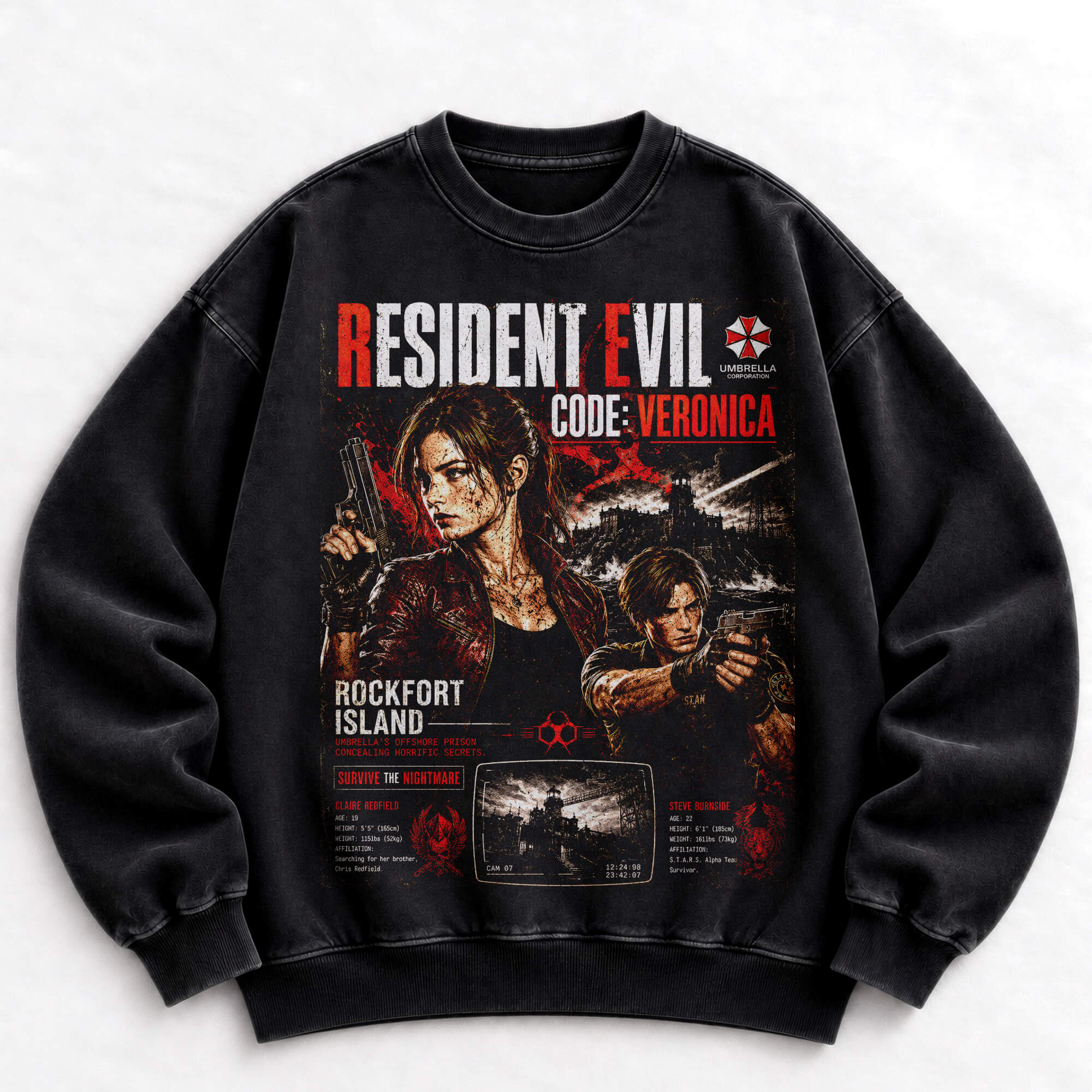 Resident Evil Code Veronica Claire Redfield vintage crewneck sweatshirt