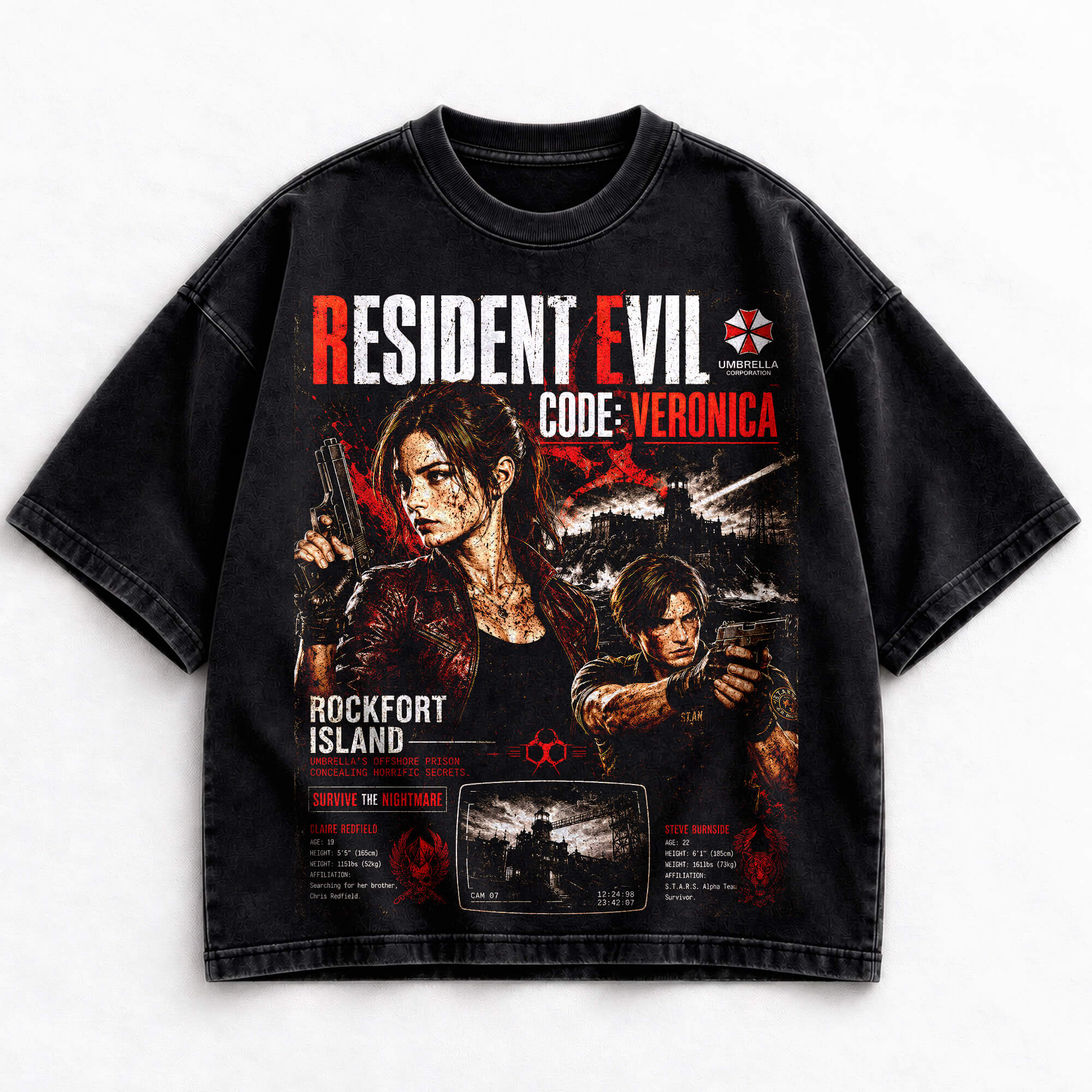 Claire Redfield Resident Evil Code Veronica vintage washed shirt