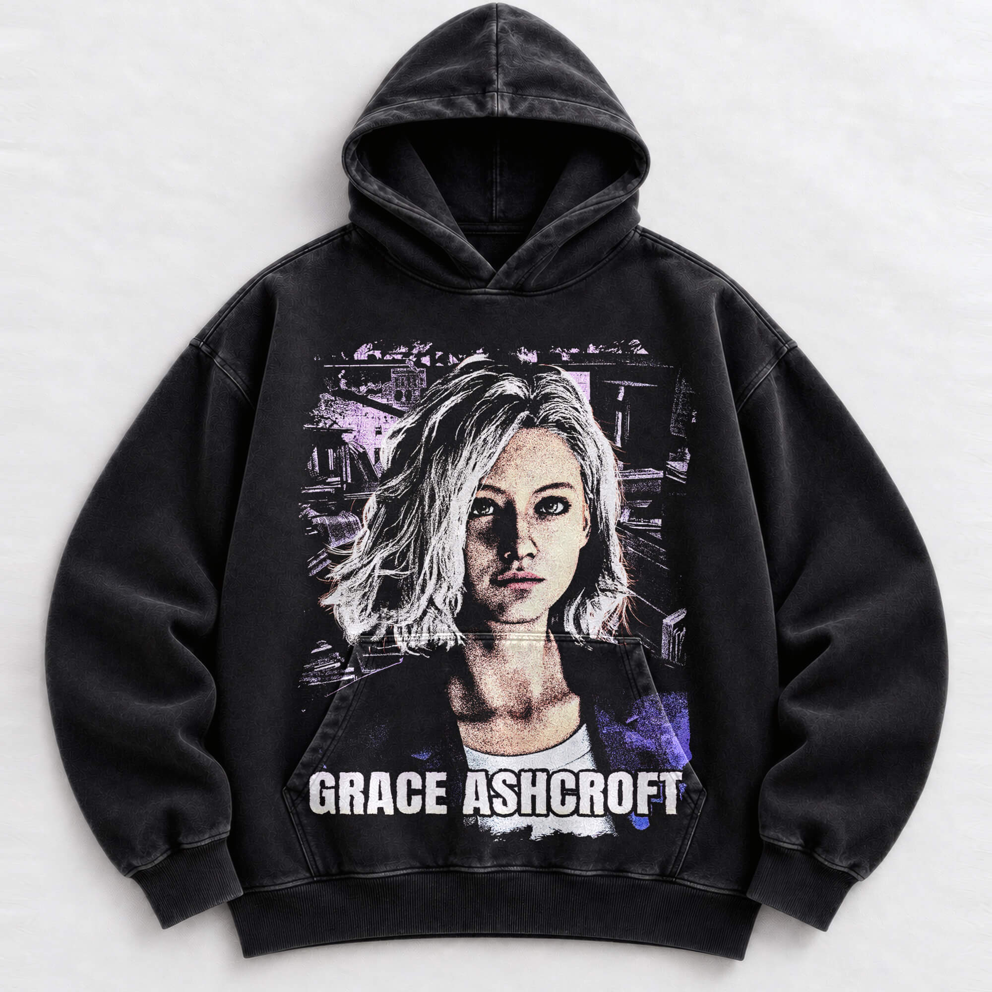 Grace Ashcroft Resident Evil Requiem vintage washed oversized graphic hoodie